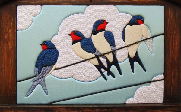 Панно в технике кинусайга