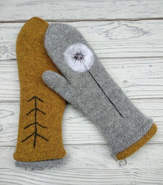 Варежки с одуванчиками