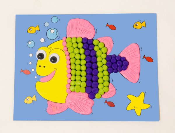 Аппликация из пластилиновых шариков