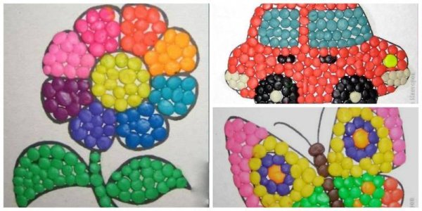 Мозаика из пластилина для детей