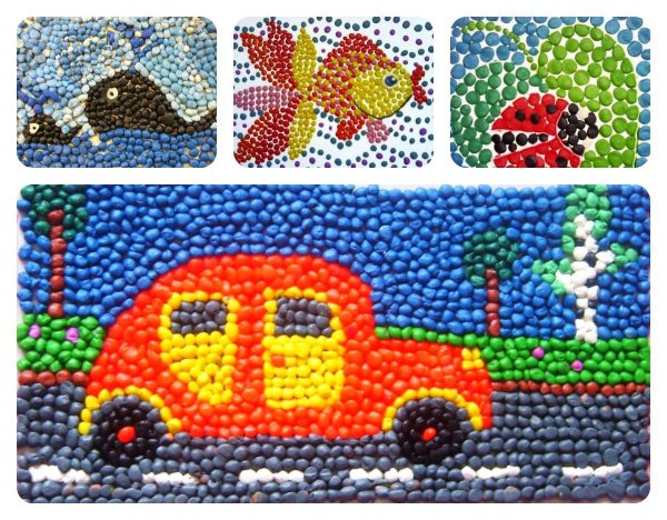 Мозаика из пластилина для детей