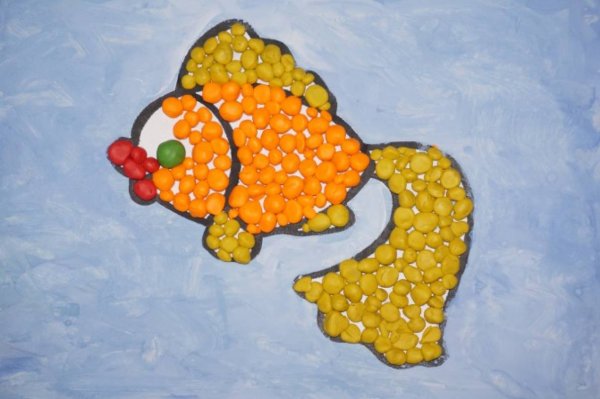 Золотая рыбка техника пластилинография