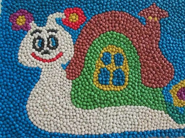 Картина из пластилиновых шариков