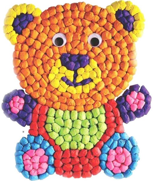 Сложная мозаика из пластилина