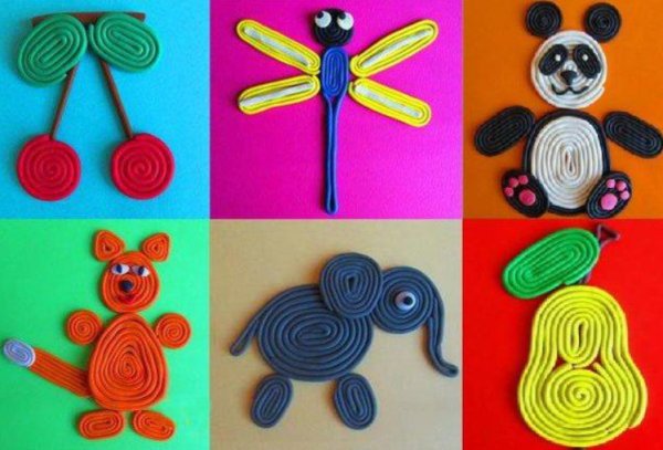 Техника лепки из жгутиков пластилина