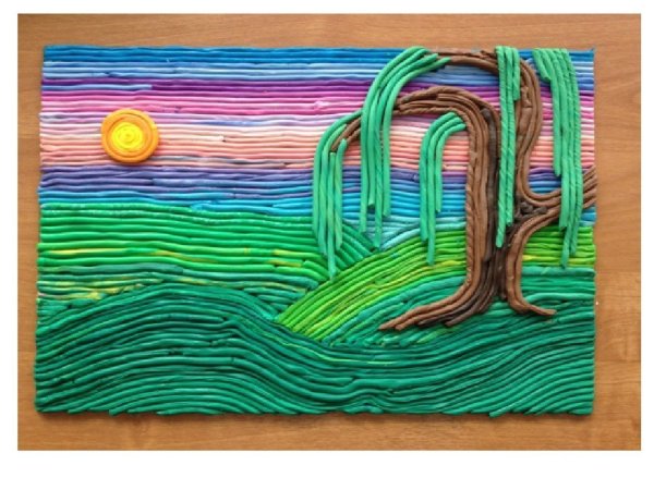 Аппликация из пластилиновых жгутиков