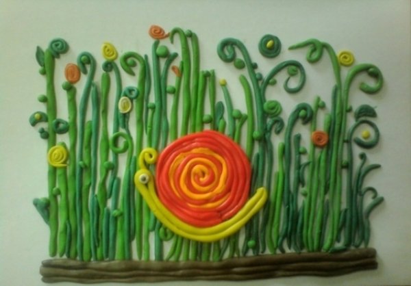 Рисование пластилином жгутиками