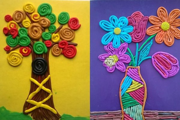 Пластилин техника жгутики