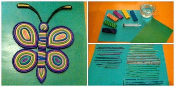 Аппликация из пластилиновых жгутиков