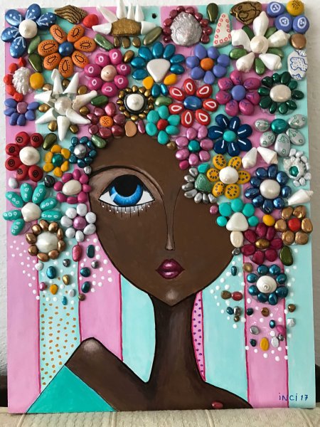 Коллаж из пуговиц