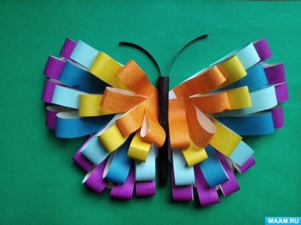 Бабочка из полосок
