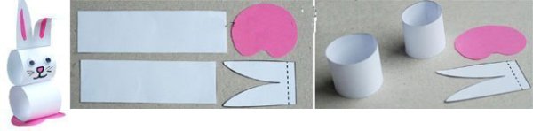Объемный зайчик из бумаги