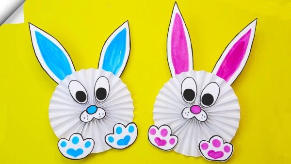 Поделка зайчик из бумаги