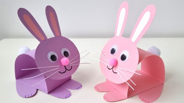 Зайчик из цветной бумаги