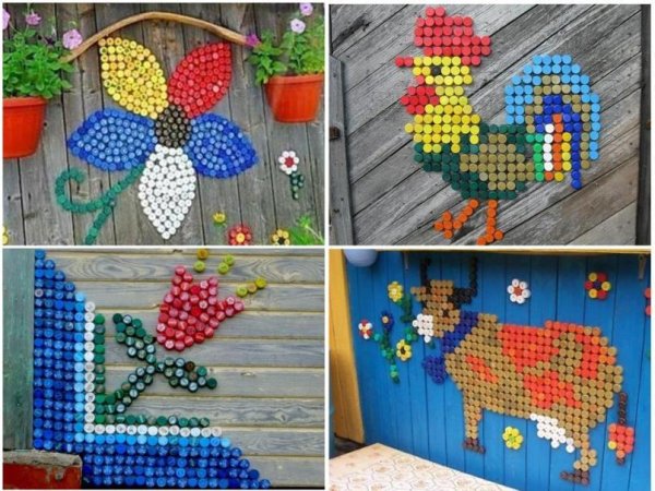 Мозаика из бутылочных крышек