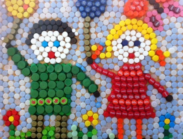 Мозайка из крышкчек ФРУТОНЯНЯ