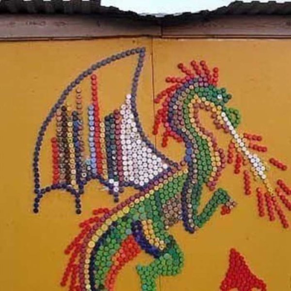 Мозаика из крышечек