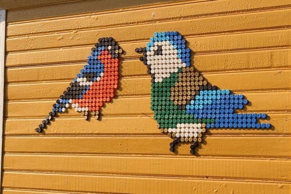 Мозайка из крышек от пластиковых бутылок