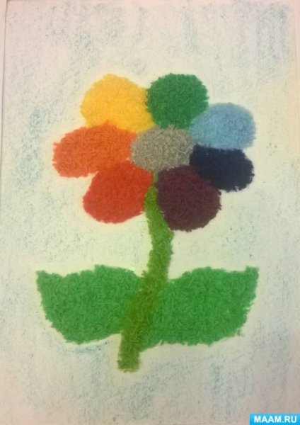 Аппликация из резаных ниток