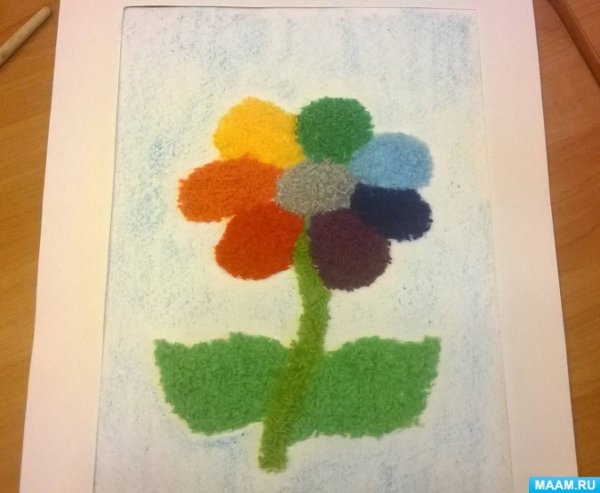 Аппликация из резаных ниток