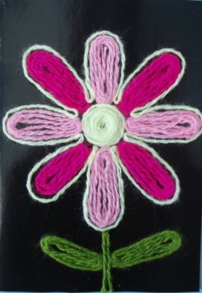 Аппликация из шерстяных ниток