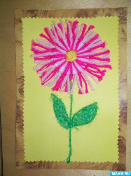 Аппликация из ниток для детей