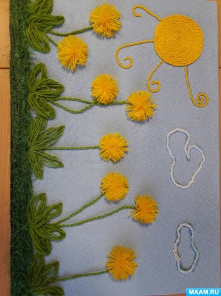 Цветы из ниток с детьми