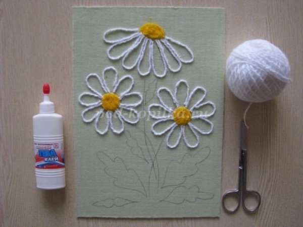 Аппликация из ниток