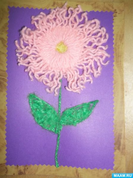 Аппликация из шерстяных ниток