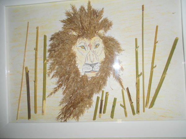 Панно из камыша