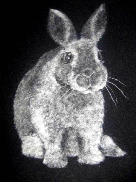 Аппликация из тополиного пуха