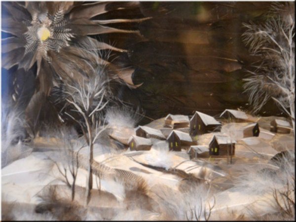 Картины из перьев птиц