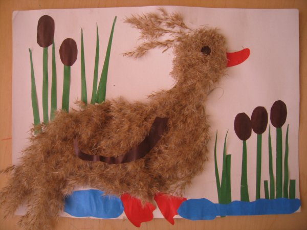 Поделка утка из природного материала