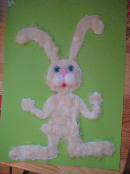 Аппликация из тополиного пуха