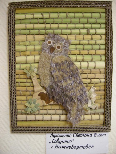 Аппликация из камыша