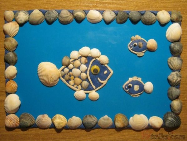 Аппликация с ракушками