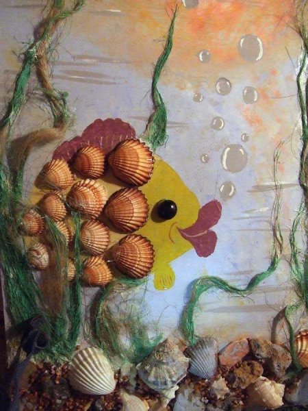 Панно из ракушек для детей