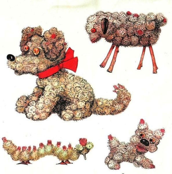 Собачка из природного материала