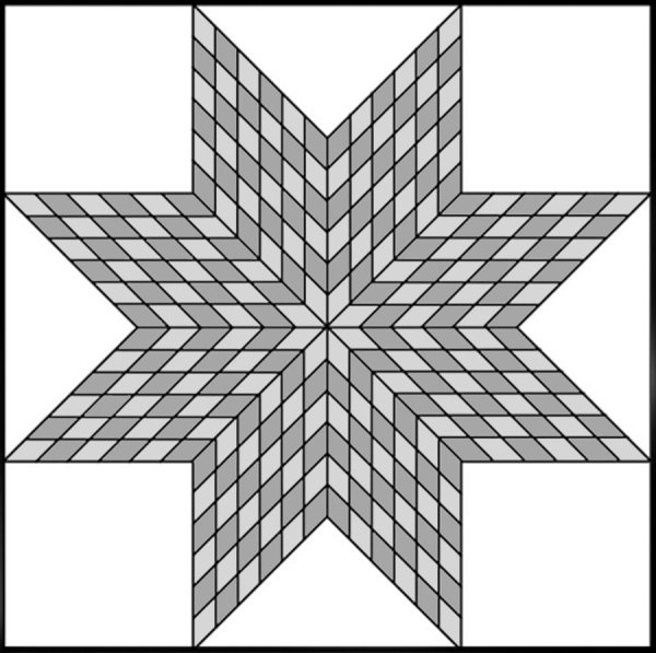 Лоскутный блок шестиконечная звезда