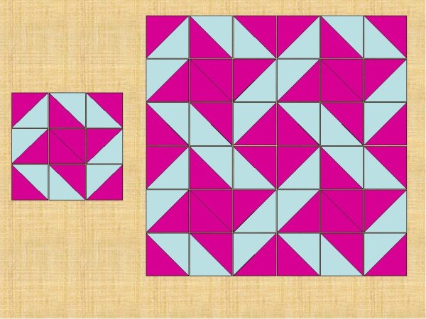 Пэчворк треугольники из квадратов