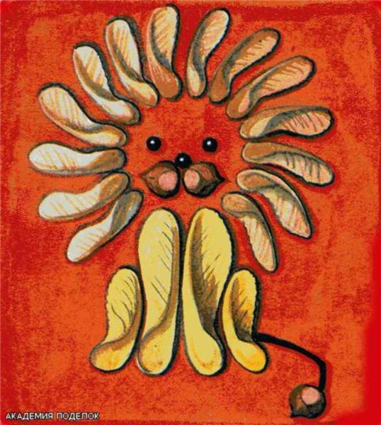 Аппликация из крылаток