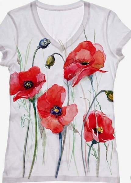 Маки на футболке