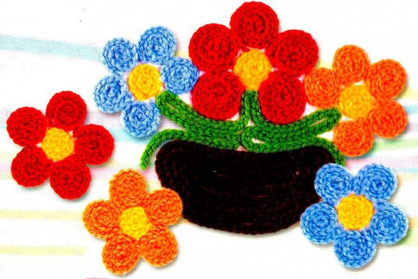 Панно из воздушных петель