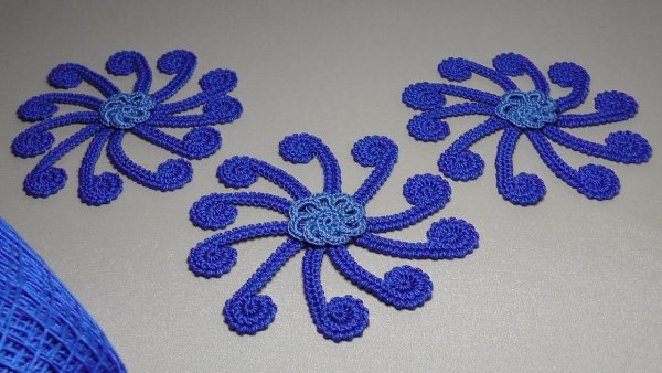 Вышивка шнуром цветок