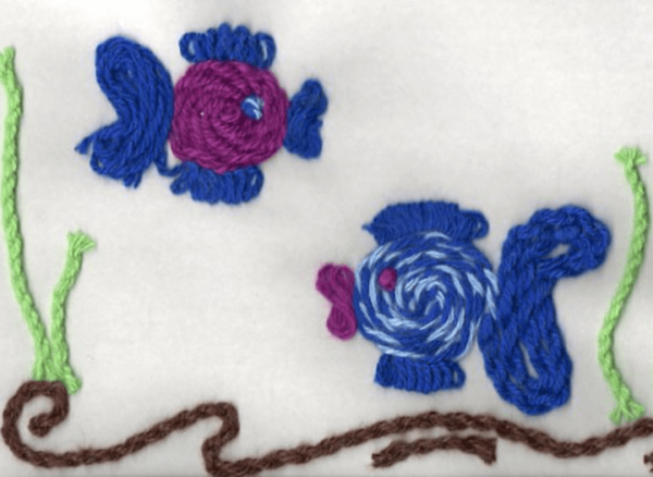 Аппликация из вязальных ниток