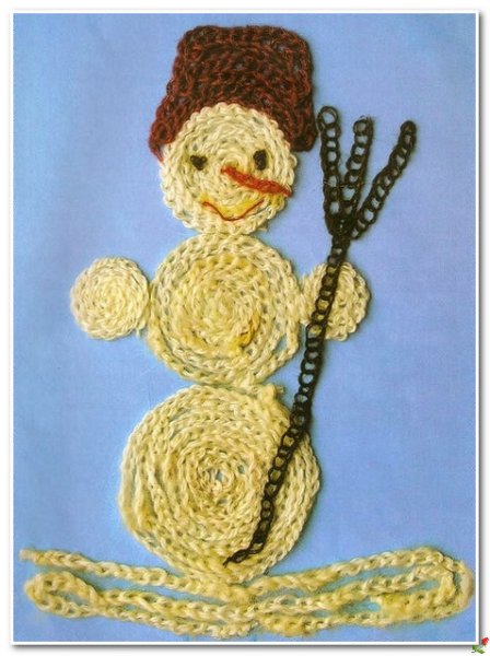 Аппликации из ниток для вязания