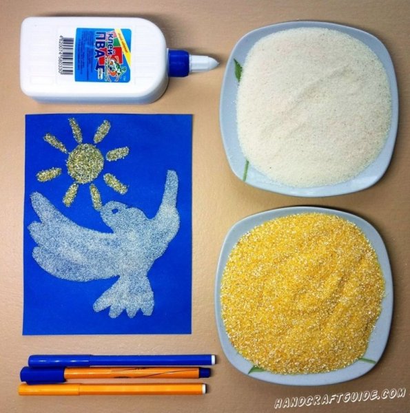 Аппликация из манки