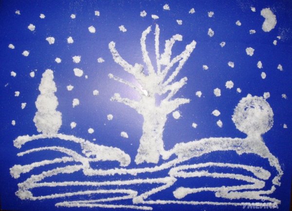 Рисование солью в старшей группе