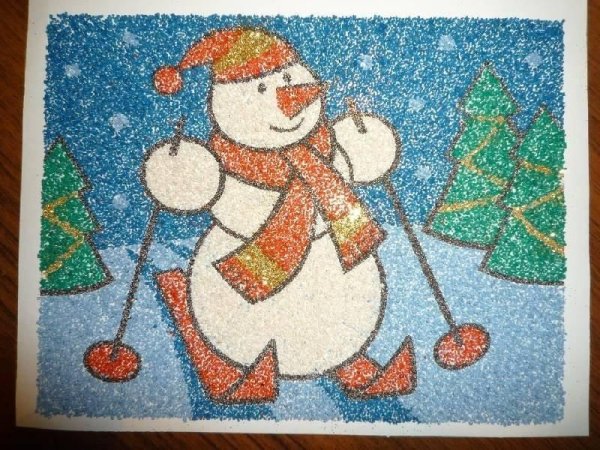 Аппликация на тему зима