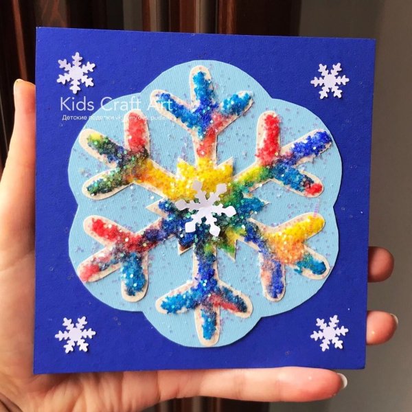 Рисование солью Снежинка